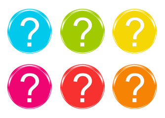 Iconos con símbolo de interrogación en varios colores