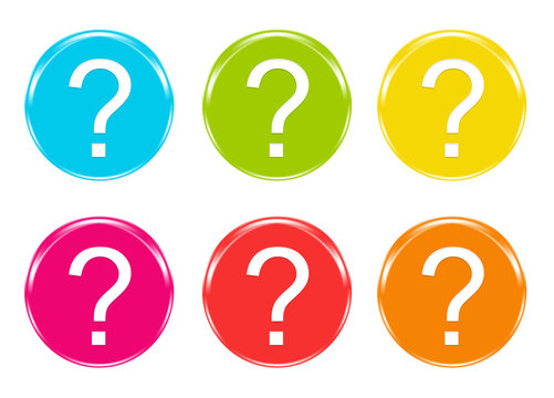 Iconos con s&iacute;mbolo de interrogaci&oacute;n en varios colores