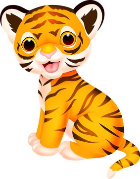 Cute baby tiger cartoon