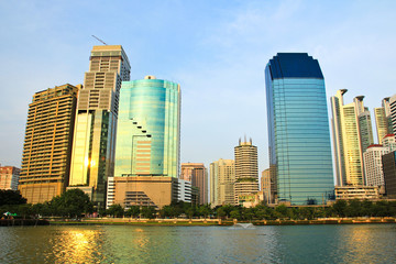 Fototapeta na wymiar The city view of Bangkok, Thailand
