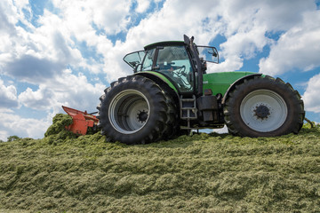 Walzschlepper auf Freigärhaufen