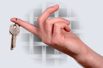 hand mit schlüssel