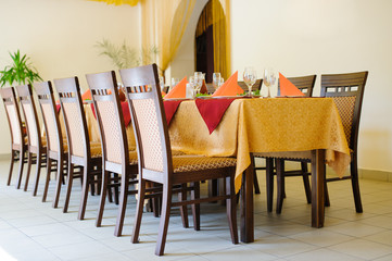 Fine restaurant dinner table place setting
