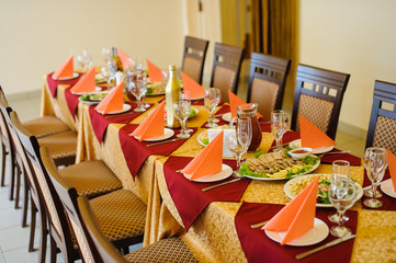 Fine restaurant dinner table place setting