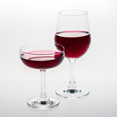 Two glass with red wine