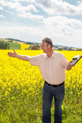 Farmer controlled canola field