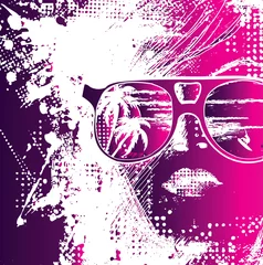 Printed roller blinds Woman face Women in sunglasses