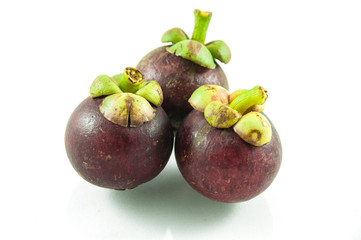 Mangosteen on white backgrpond
