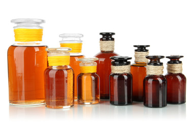Medicine bottles isolated on white