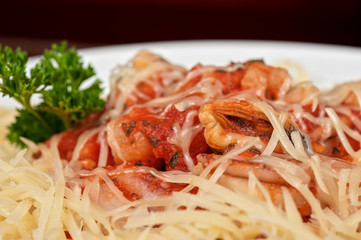 Pasta with seafood