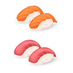salmon and makuro sushi