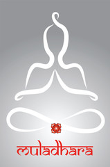 Symbolic yogi with Muladhara chakra representatio - 53048847