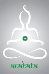 Symbolic yogi with Anahata chakra representation - 53048854