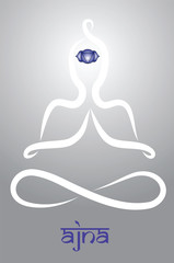 Symbolic yogi with Ajna chakra representation