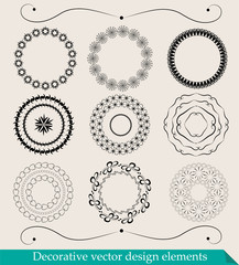 Set of design decorative circle elements