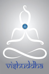 Symbolic yogi with Vishuddha chakra representation - 53049060