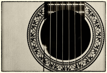 musical background image of spanish guitar