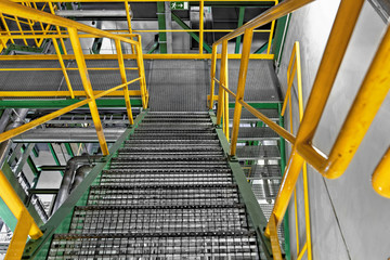 Industrial Interior with large staircase