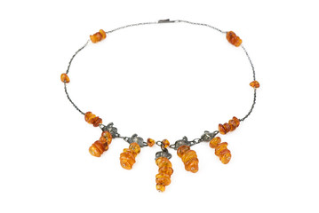 Necklace from natural amber