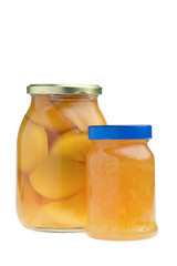 Pesche sciroppate e marmellata di pesche