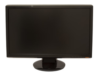 Black 20'' LCD screen isolated on white background.