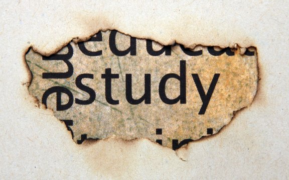 Study text on paper hole