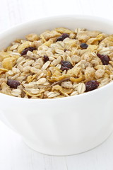 Delicious and healthy muesli cereal