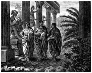 Ancient Rome - 3 Intellectuals talking - obrazy, fototapety, plakaty