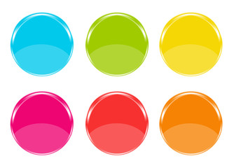 Iconos de colores con forma de círculos - obrazy, fototapety, plakaty