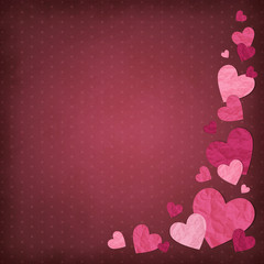 Vintage background with hearts