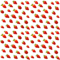 seamless texture of strawberries isolated on white