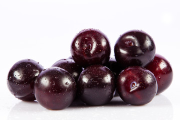 plums isolated on white background
