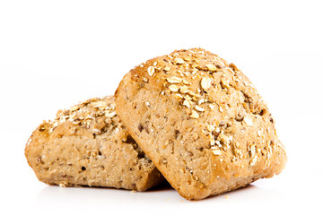 bun bread isolated on white background