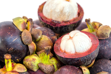 Mangosteen isolated, tropical fruit