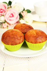 Sweet cupcakes close up