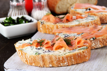 Fish sandwiches and cup of tea