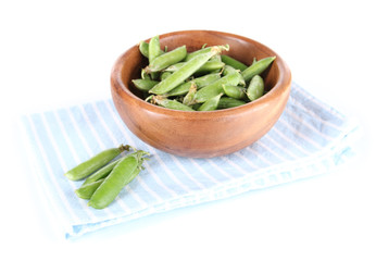Green peas isolated on white