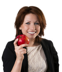 Women with apple