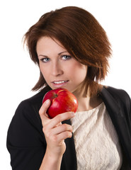 Women with apple