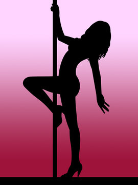 Ilustra&ccedil;&atilde;o - Mulher fazendo striptease