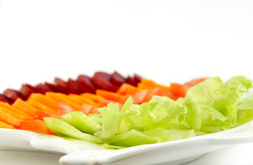 Beetroot, carrot, tomato, & Lettuce salad