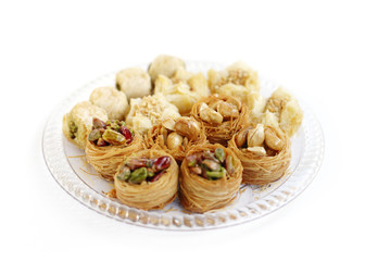 Delicious Baklava focus in the middle
