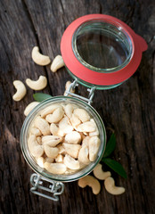 Cashewkerne im Einmachglas