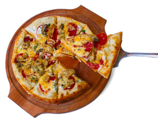 white italian pizza a cheese isolated meal tomato food fast dinn