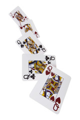 Poker, Full House, Dame, weiß, fallend