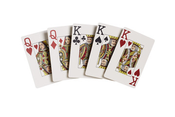 Poker, Full House,Könige, weiß, gestaffelt