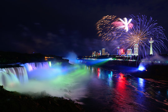 Niagara Falls And Fireworks