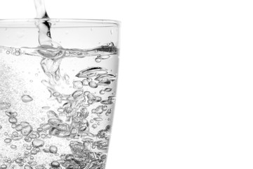 filling a glass with water