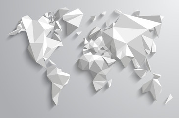 Triangle-world Map illustration - obrazy, fototapety, plakaty