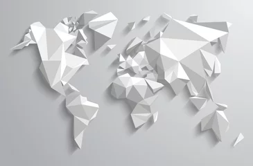 Poster Driehoek-wereldkaart illustratie © Kundra
